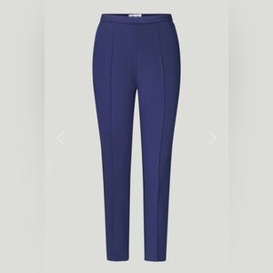 Blue Straight Leg Pants with Sharp Creases